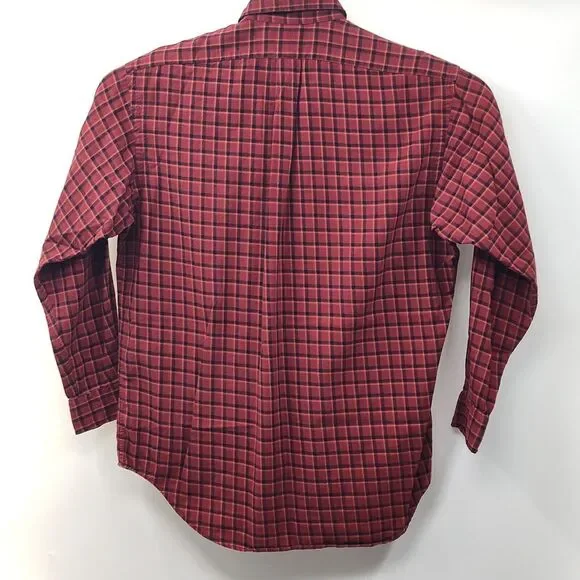 Polo Ralph Lauren Shirt Men's Sz Medium Whitfield Wool Blend Plaid Button Up - Picture 4 of 5